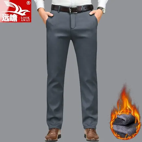 秋冬款休闲裤男冬季加绒加厚男士保暖直筒裤冬天商务宽松长裤子男商品大图