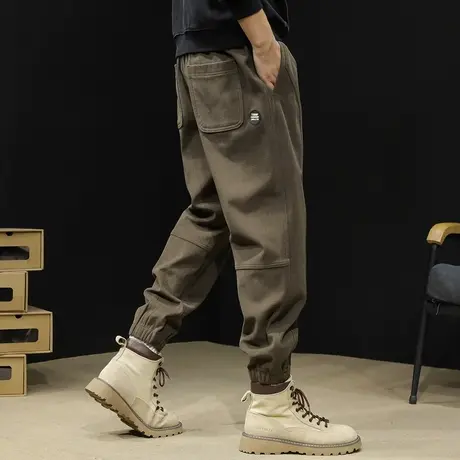 运动裤男春秋款灯芯绒大码男款裤子男士春季2024新款休闲裤男美式商品大图