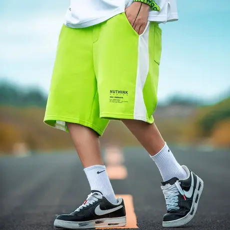 Nuthink国潮ins潮牌街头短裤男嘻哈宽松大码加肥加大五分裤夏季潮商品大图