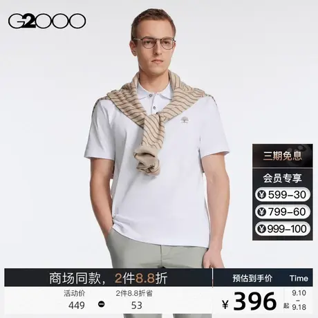G2000男装 2023夏季商场新款休闲时尚挺身商务短袖polo衫男士上衣图片