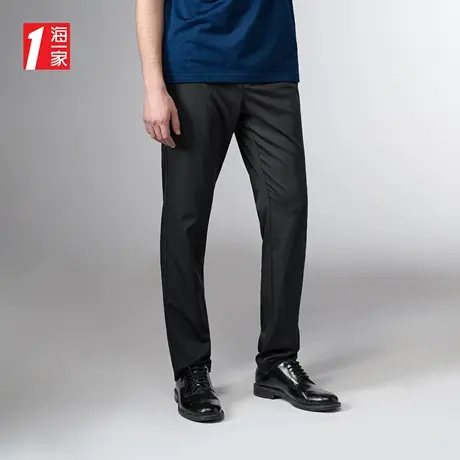 海一家舒适高腰长裤2023夏季新款简约商务直筒中年男士休闲裤商品大图