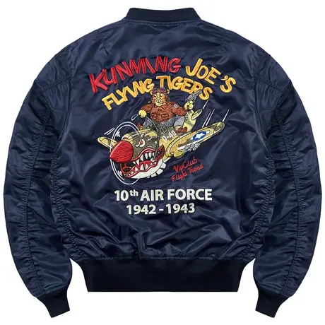 VIP秋季ma1飞行员夹克男士潮流飞虎队刺绣复古棒球服大码工装外套商品大图