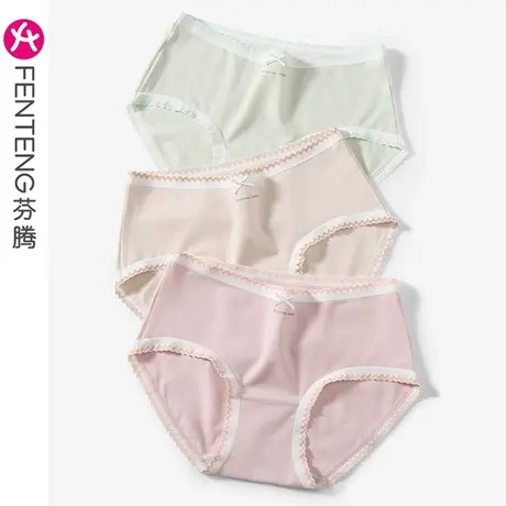 芬腾莫代尔棉质女士内裤夏季薄款中腰提臀抗菌纯棉内裆三角短裤头图片
