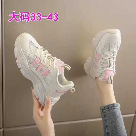 网面运动鞋女2023春季新款42大码41一43显脚小老爹鞋ins潮孕妇鞋图片