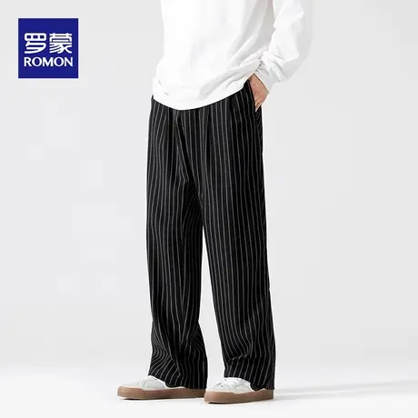 罗蒙男士冬季新款长裤百搭时尚纯色休闲裤2023秋冬季直筒运动裤男图片