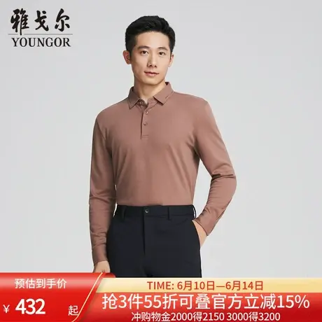 【商场同款】雅戈尔男士长袖衬衫秋冬新款官方商务休闲POLO衫男图片