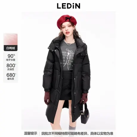 【商场同款】乐町基础中长款羽绒服24冬季新款保暖外套C1ACE4328商品大图