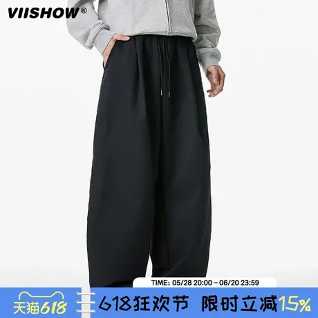 VIISHOW宽松阔腿休闲裤男2025年春季新品潮牌美式长裤百搭裤子男商品大图