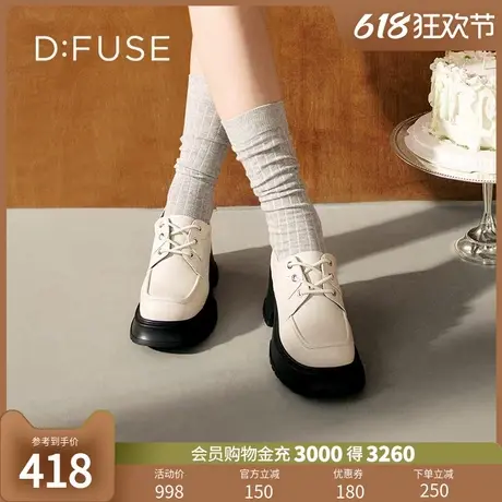 Dfuse迪芙斯2024牛皮甜酷Y2K厚底高跟德比鞋商品大图