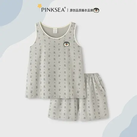 Pinksea莫代尔睡衣女款夏背心短裤套装2025新款夏季无袖家居服商品大图