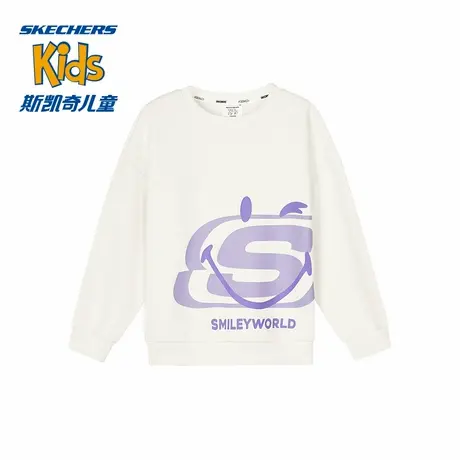 斯凯奇童装女童秋装休闲上衣潮流元气卫衣运动时尚舒适儿童套头衫图片