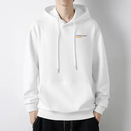 连帽卫衣男2023新款秋冬加绒加厚长袖带帽衫宽松潮流字母印花外套商品大图