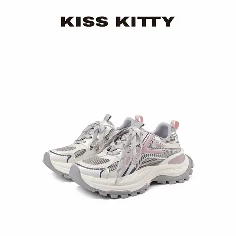 【呼呼专享】KISSKITTY新款百搭拼色老爹鞋秋季外穿网面透气增高商品大图