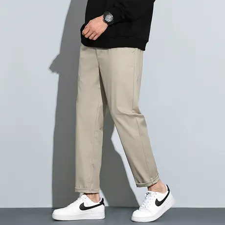 唐狮春季新款男休闲长裤宽松直筒裤宽松百搭显瘦潮流七分裤子TD商品大图