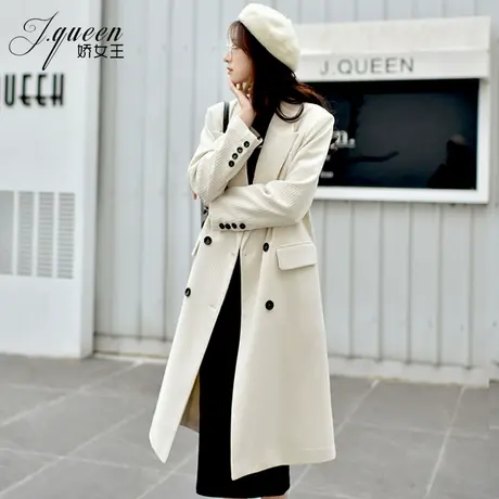 灯芯绒西装外套女士秋冬季新款韩系气质时尚高级感中长款西服大衣图片