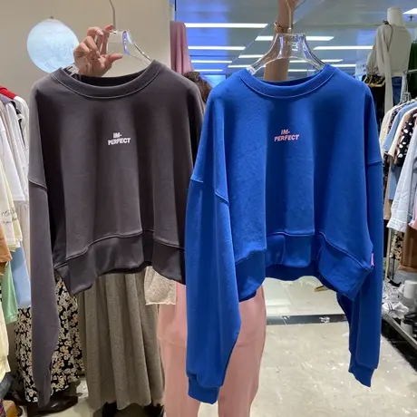 韩国东大门卫衣女春秋薄款2020新款百搭短款运动衫ins潮外套上衣图片