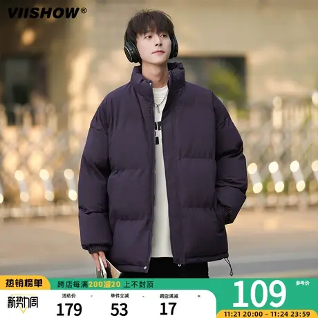 VIISHOW男生痞帅棉衣保暖宽松面包服潮牌美式棉服男加厚衣服冬季商品大图