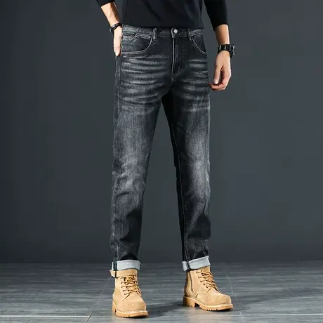 潮流百搭牛仔裤港风时尚牛仔裤休闲微弹美式复古潮流宽松牛仔裤男商品大图