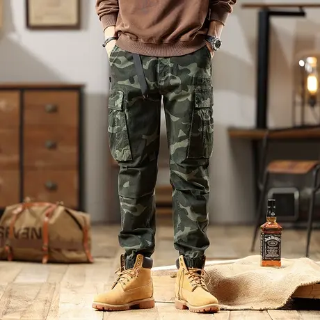 迷彩男款裤子宽松时尚工装裤男舒适潮流百搭大码男生休闲工装长裤商品大图