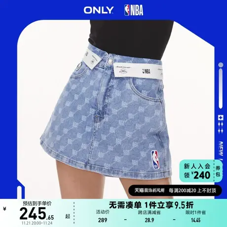 ONLY奥莱2023春夏新款NBA联名满印宽松高腰短裤牛仔裤商品大图