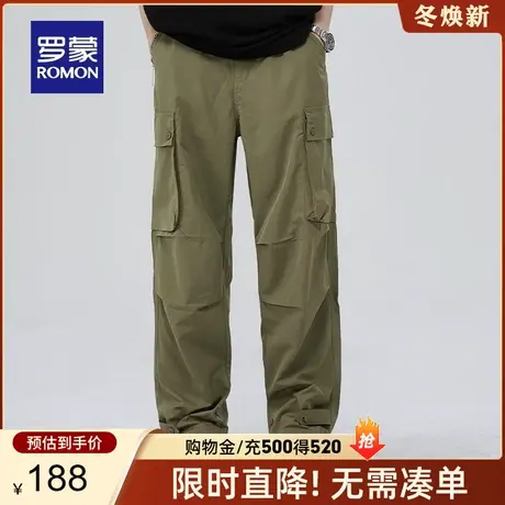 罗蒙男士时尚潮流休闲长裤2023秋季新款宽松百搭户外加厚工装裤男商品大图