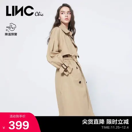 LINCCHIC金羽杰风衣英伦风中长款双排扣风衣外套女春秋2010194商品大图