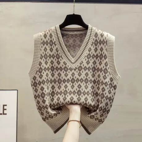 短款v领针织马甲背心女2025春秋新款宽松外穿马夹叠穿毛衣坎肩潮商品大图