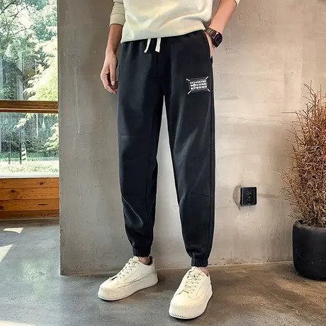 春秋季2023新款休闲裤子哈伦潮流贴标宽松束脚运动裤重磅潮牌卫裤商品大图