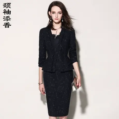 颈袖添香2024春季新款职业套装女裙高端经理名媛气质小香风正装商品大图
