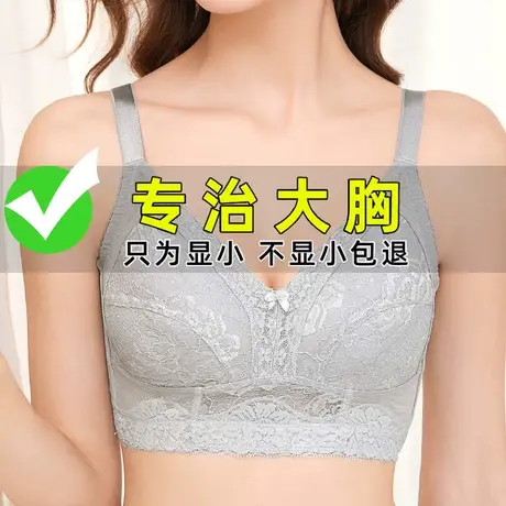 大胸显小胸内衣女薄款夏季无钢圈超薄款全罩杯轻薄显瘦大码文胸商品大图