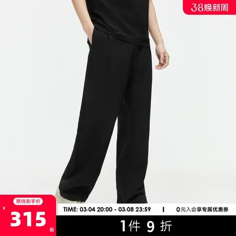 GXG男装2024年春夏阔腿裤休闲宽松阔腿西裤长裤休闲裤男图片