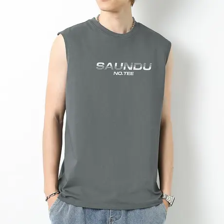 重磅纯棉背心男夏季薄款篮球无袖t恤液氨长绒棉跨栏运动坎肩健身商品大图