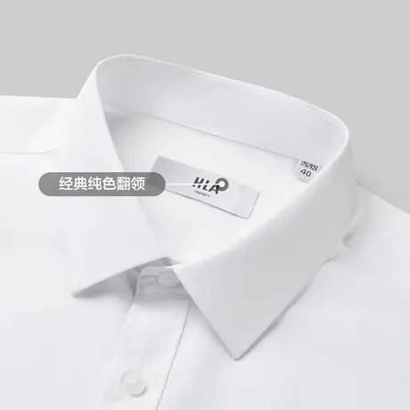 HLA/海澜之家轻商务衫及系列正装衬衫2023秋季新款弹力纯色衬衣男图片