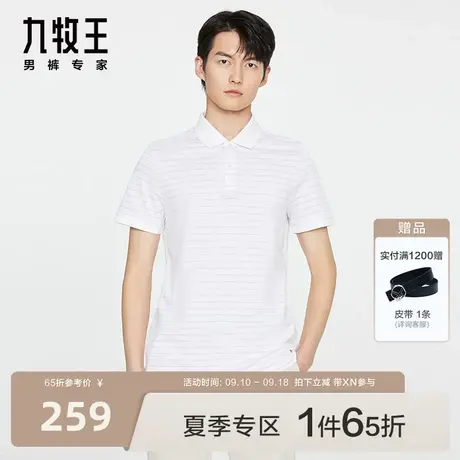 [时尚系列]九牧王男装短袖T恤23夏季款翻领休闲百搭通勤POLO衫BN图片