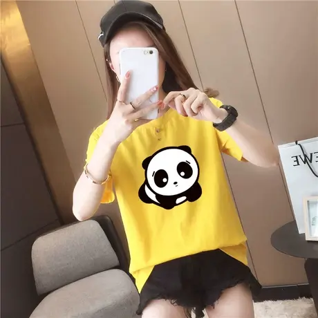 短袖t恤女2023年新款修身纯色打底衫气质夏装白色上衣纯棉半袖t桖商品大图