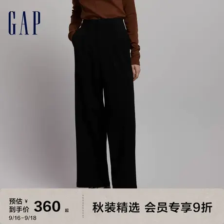 Gap女装秋季2023新款通勤宽松高腰阔腿西装裤773300休闲裤长裤图片