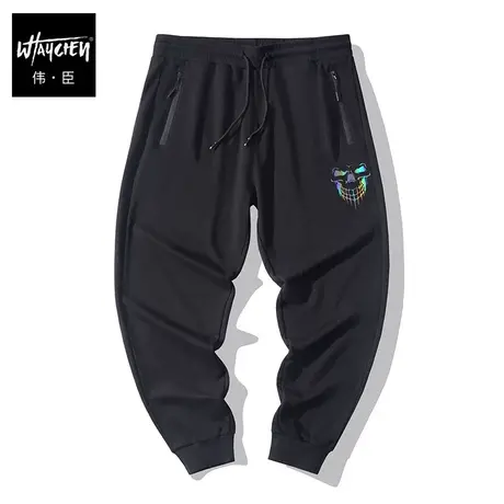 伟臣2022秋冬大码加绒加厚休闲裤男胖子加肥加大宽松小脚运动卫裤商品大图
