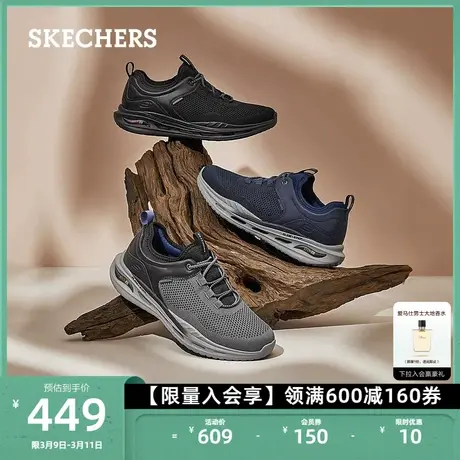 Skechers斯凯奇新款男士一脚蹬户外通勤鞋休闲鞋厚底缓震网面鞋图片