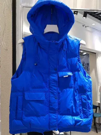 2023秋冬新款连帽羽绒棉马甲女宽松显瘦短款坎肩百搭时尚背心外套商品大图