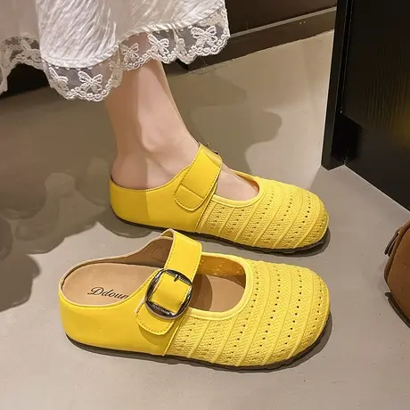 复古包头半拖鞋女2025夏季新款百搭懒人一脚蹬拖鞋气质高级凉拖鞋商品大图