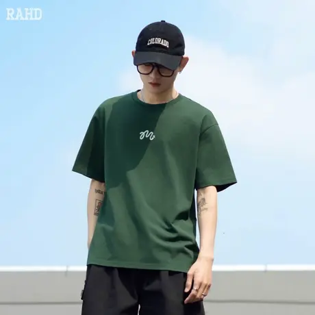 Radiohead短袖t恤男款简约印花设计潮牌墨绿纯棉上衣2024夏季新款商品大图