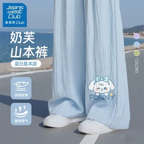 真维斯club女童裤子夏薄款2025新款儿童夏季直筒阔腿裤大童防蚊裤图片
