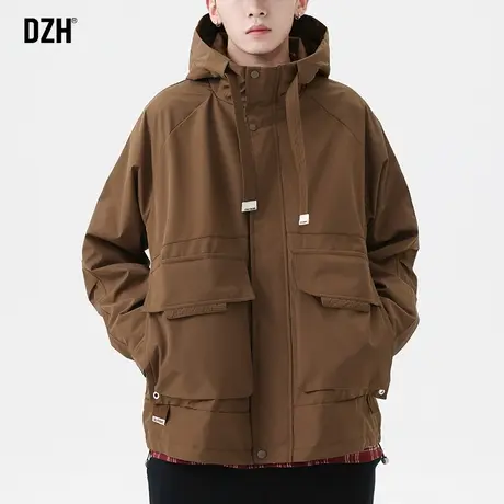 男士工装外套男秋季男款潮流百搭夹克休闲男装2023新款运动冲锋衣商品大图