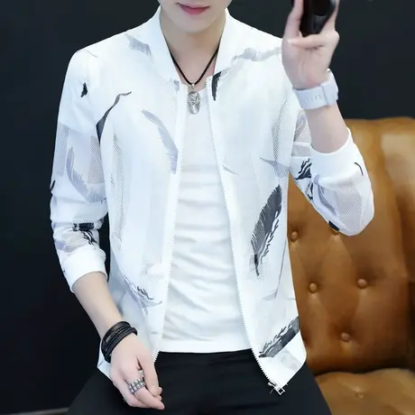 防晒服男潮流镂空网纱防晒衣男士夏季无帽外套轻薄透气防嗮夹克潮商品大图