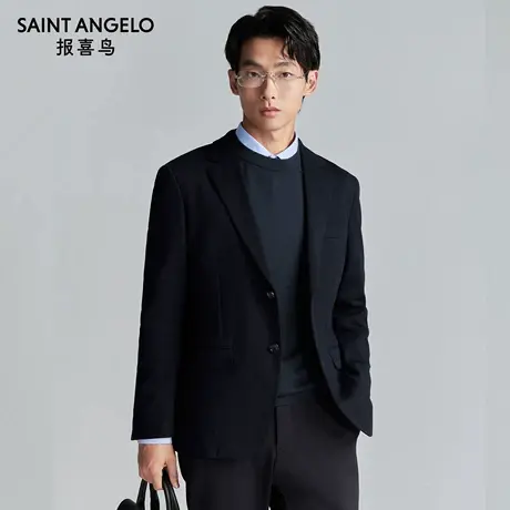 【运动西服】报喜鸟秋季新款男士商务休闲单西便西时尚外套蓝色男图片