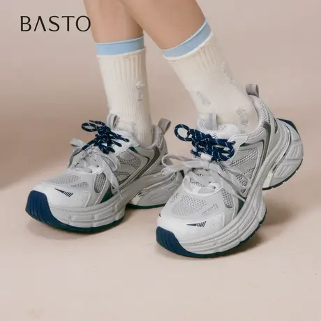 【好物体验专享】百思图2025秋新款老爹鞋女运动风休闲鞋B8662CM5商品大图