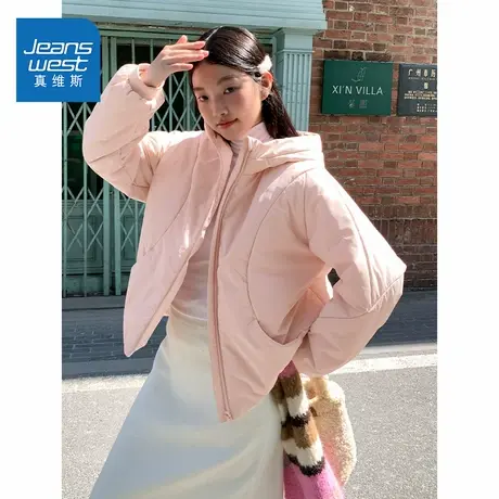 NOE真维斯棉服女款2025新款冬季青少年宽松轻薄保暖加厚外套女商品大图