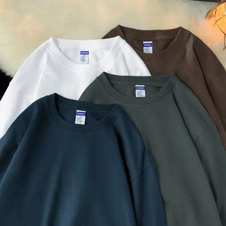 260g重磅纯棉t恤男长袖秋冬宽松厚实体恤内搭打底衫美式全棉秋衣商品大图