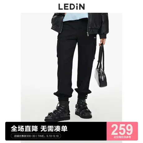 乐町收脚口工装裤冬季新款运动休闲裤C1GBC4202图片