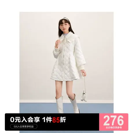 【少女中国】乐町绗缝连衣裙外套休闲秋冬新款甜美棉衣外套女宽松图片